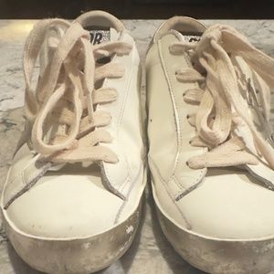 Golden Goose SUPERSTAR Sparkle Gold and White Sneakers